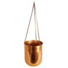 Leaf Copper Hanging Planter 18 x 22cm Hand finished