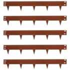 Harbour Housewares 5pc Steel Lawn Edging Set - 5m x 8cm - Rust