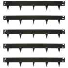 Harbour Housewares 5pc Steel Lawn Edging Set - 5m x 8cm - Black