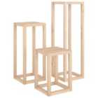 vidaXL 3 Piece Plant Stand Set Solid Wood Pine