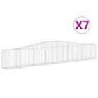 vidaXL Arched Gabion Baskets 7 pcs 400x30x60/80 cm Galvanised Iron