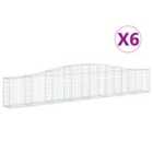 vidaXL Arched Gabion Baskets 6 pcs 400x30x60/80 cm Galvanised Iron