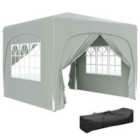 Outsunny 3 X 3(m) Upf50+ Pop Up Gazebo With Sides And Carry Bag, Light Grey