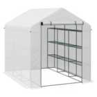 Outsunny Walk-in Garden Greenhouse Shelves Polytunnel Steeple Grow House