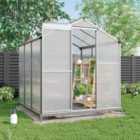 Garden Sanctuary 6x6ft Aluminium Hobby Greenhouse w/ Base and Window Opening, Clear