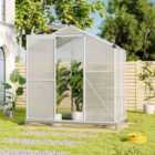 Garden Sanctuary 4x6ft Aluminium Hobby Greenhouse w/ Base and Window Opening, Clear