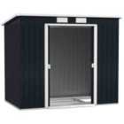Outsunny 7 X 4Ft Metal Garden Storage Shed W/ Double Door Dark Grey