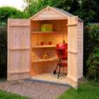 Shire Garden Value Overlap 4 x 3 Double Door Shed w/ shelves