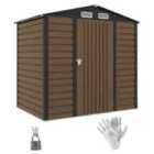 Outsunny 6.2 x 4.3ft Garden Metal Shed with Vent for Garden, Patio, Oak