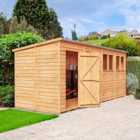 Shire Garden Value 16 x 6 Overlap Pent Shed with windows