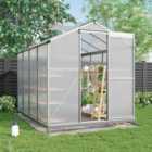 Garden Sanctuary 8x6ft Aluminium Hobby Greenhouse w/ Base and Window Opening, Clear