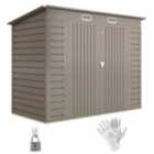 Outsunny 8 X 4Ft Metal Garden Storage Shed With Double Doors, Light Grey