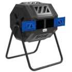 Outsunny 160L Outdoor Tumbling Compost Bin with Dual Chamber, Blue