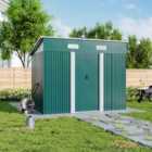 Garden Sanctuary 4x8ft Compact Metal Storage Tool Shed for Garden Patio, Green