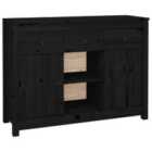 Vidaxl Sideboard Black 100X35X74,5 Cm Solid Wood Pine