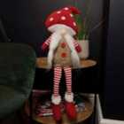 Samuel Alexander 53Cm Stripey Red Plush Sitting Christmas Girl Gonk With Dangly Legs And Mushroom Hat