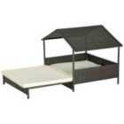 PawHut Extendable Rattan Dog House - Cream