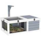 Pawhut Tortoise Enclosure W/ Run, Lamp Holder, Pull Out Trays, Hideaway
