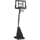 SPORTNOW 2.45-3.05m Portable Basketball Hoop and Stand with Wheels, Black