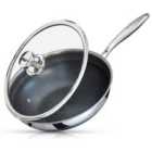 INTIGNIS Stainless Steel Hybrid Heavy Duty Deep Frying Pan With Lid