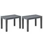 vidaXL Garden Benches 2 pcs Anthracite Plastic