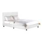 Fusion PU Faux Leather Double Bed White