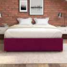 Aspire Platform Ottoman Bed, Flat Packed Frame, Plush Berry, Size King