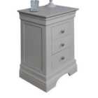Elm Home And Garden 3 Drawer Bedside Cabinet Table Grey Night Stand