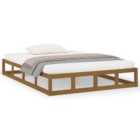 Vidaxl Bed Frame Honey Brown 120X190 Cm Small Double Solid Wood