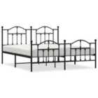 Vidaxl Metal Bed Frame Without Mattress With Footboard Black 183X213 Cm