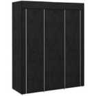HOMCOM Fabric Portable Wardrobe with 8 Shelves 2 Hanging Rails, Black