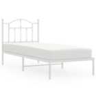 Vidaxl Metal Bed Frame Without Mattress With Headboard White 90X200 Cm