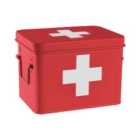 Vintage Metal First Aid Box - 23Cm - Red