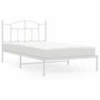 Vidaxl Metal Bed Frame Without Mattress With Headboard White 107X203 Cm