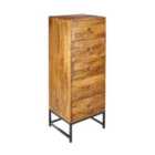 Elm Home And Garden Solid Mango Wood Tall 5 Boy Chest Of Drawers Dark Oak Finish