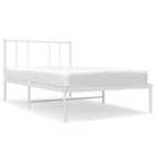 vidaXL Metal Bed Frame With Headboard White 107X203 cm