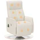 HOMCOM Massage Reclining Chair with Adjustable Backrest, Cream White