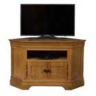 Elm Home And Garden Quality Oak Corner Tv Media Unit 2 Door Cupboard