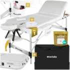 Tectake Massage Table Ko Tao - 3 Zones, 78Cm Wide, Aluminium Frame, Folding, Carry Bag