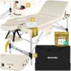 Tectake Massage Table Ko Tao - 3 Zones, 78Cm Wide, Aluminium Frame, Folding, Carry Bag