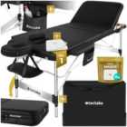 Tectake Massage Table Ko Tao - 3 Zones, 78Cm Wide, Aluminium Frame, Folding, Carry Bag