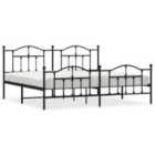 Vidaxl Metal Bed Frame Without Mattress With Footboard Black 193X203 Cm