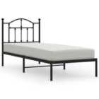 Vidaxl Metal Bed Frame Without Mattress With Headboard Black 80X200 Cm