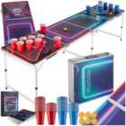 Tectake Beer Pong Table - Aluminium, LED Lighting, 100 Cups, 6 Balls