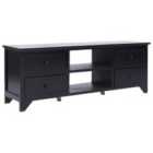 Vidaxl Tv Cabinet Black 108X30X40 Cm Solid Paulownia Wood