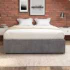 Aspire Platform Ottoman Bed, Flat Packed Frame, Plush Steel, Size Double