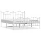 Vidaxl Metal Bed Frame Without Mattress With Footboard White 183X213 Cm