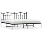 Vidaxl Metal Bed Frame Without Mattress With Headboard Black 193X203 Cm