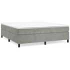 vidaXL Box Spring Bed Frame Light Grey 180X200Cm 6Ft Super King Velvet