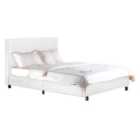 Fusion PU Faux Leather Small Double Bed White